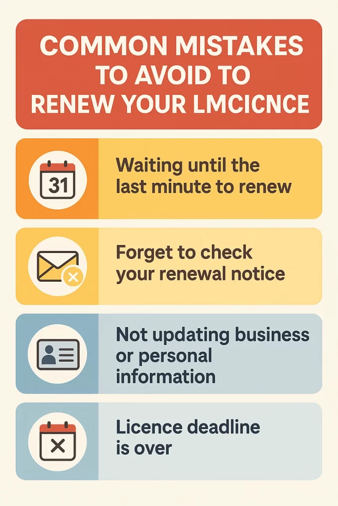 LMCT licence renewals